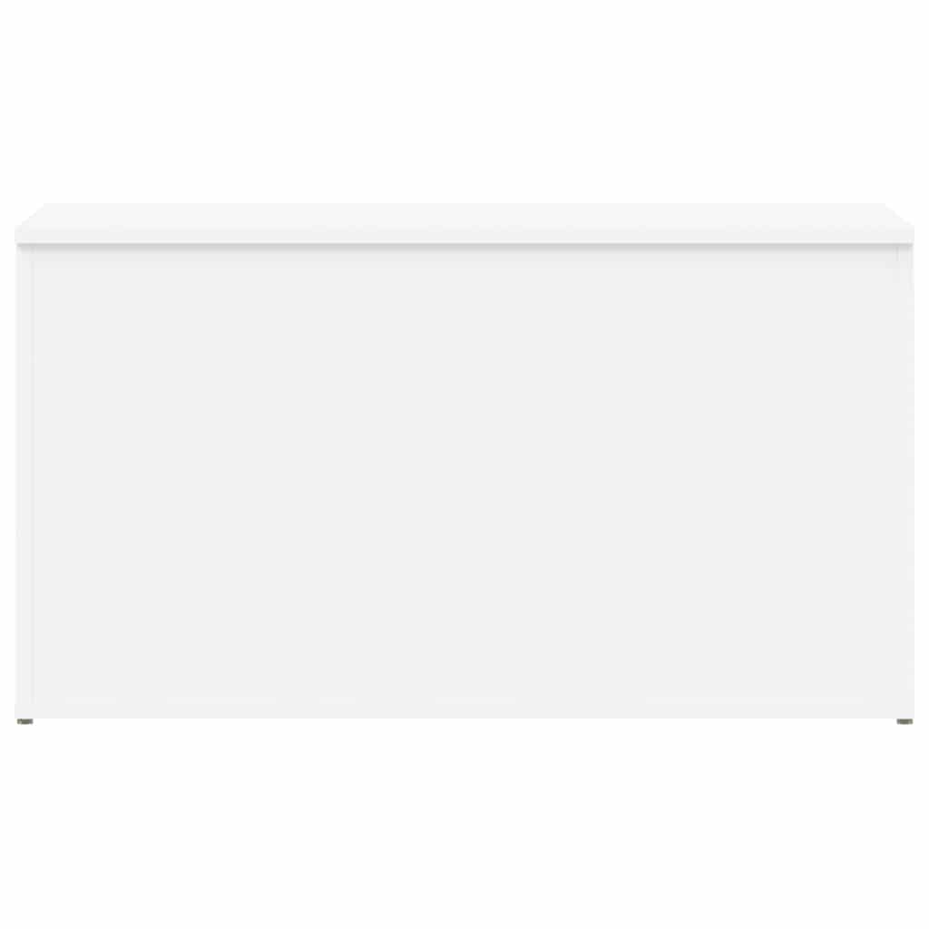 Baúl de almacenamiento madera contrachapada blanco 84x42x46 cm