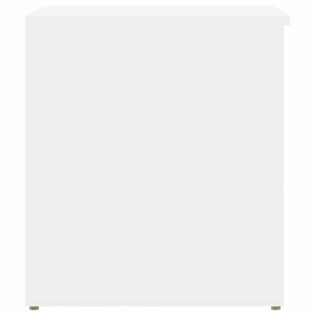 Baúl de almacenamiento madera contrachapada blanco 84x42x46 cm