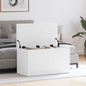 Baúl de almacenamiento madera contrachapada blanco 84x42x46 cm