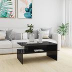 Mesa de centro contrachapada blanco y roble 103,5x50x44,5 cm