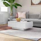 Mesa de centro madera contrachapada blanco 100x100x35 cm