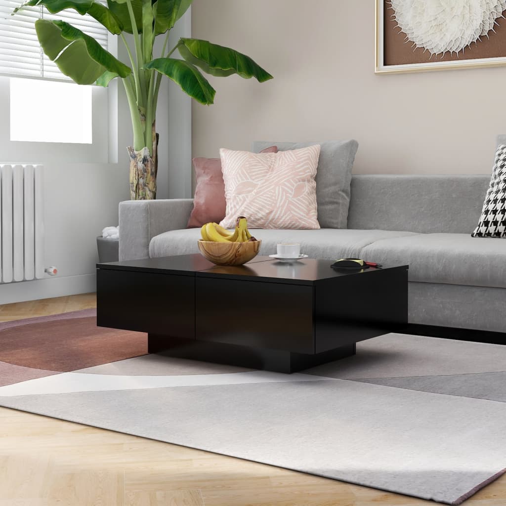 Mesa de centro madera contrachapada blanco 100x100x35 cm
