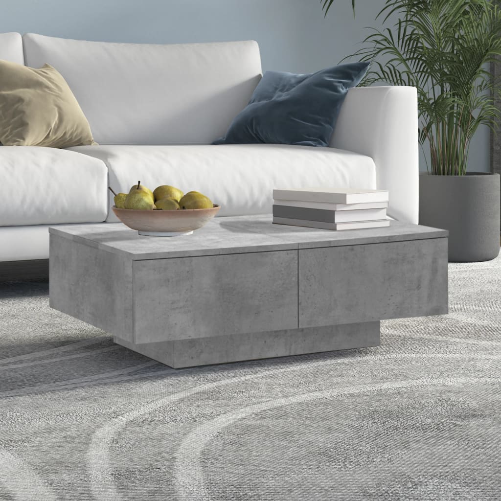 Mesa de centro madera contrachapada blanco 100x100x35 cm