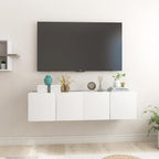 Mueble de salón colgante blanco y roble Sonoma 60x30x30 cm