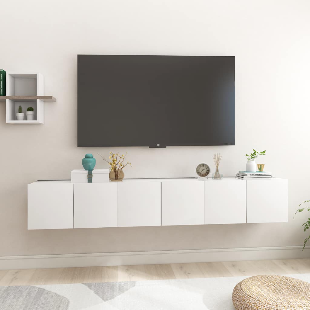 Mueble de salón colgante blanco y roble Sonoma 60x30x30 cm