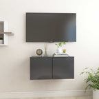 Mueble de salón colgante blanco y roble Sonoma 60x30x30 cm