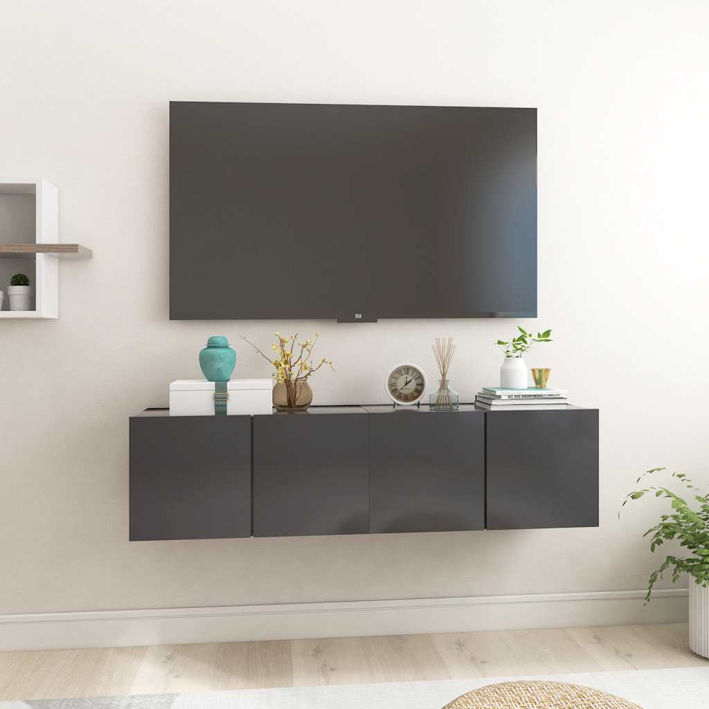 Mueble de salón colgante blanco y roble Sonoma 60x30x30 cm