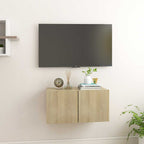 Mueble de salón colgante blanco y roble Sonoma 60x30x30 cm