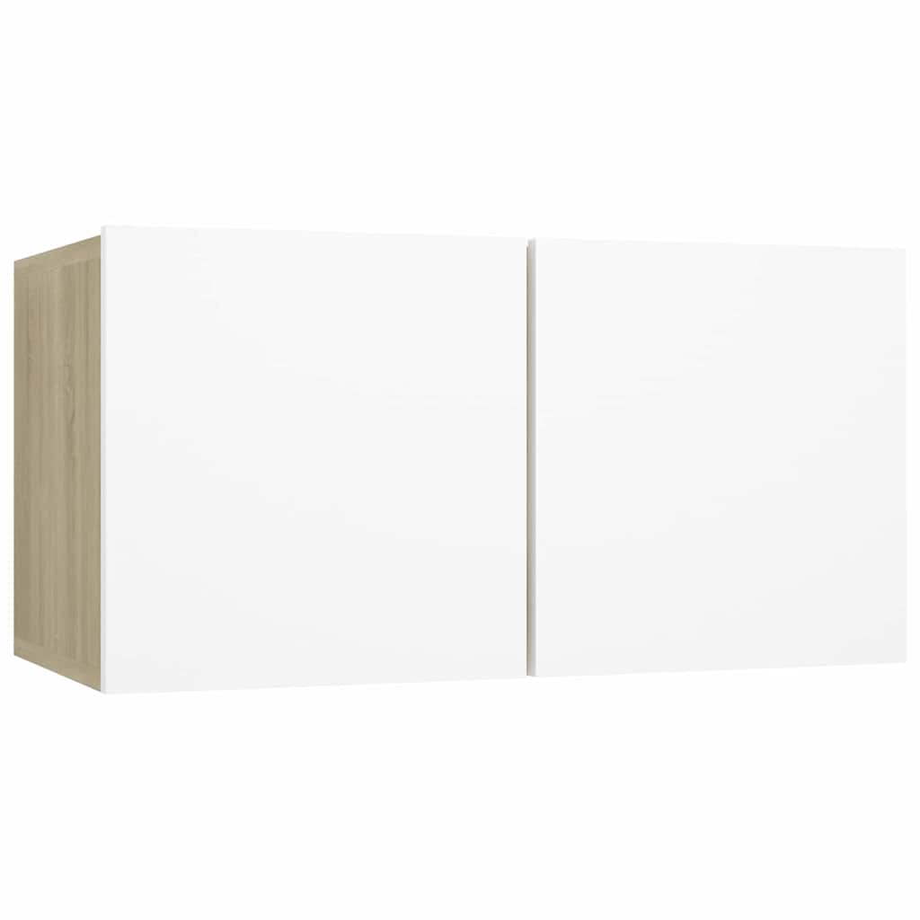 Mueble de salón colgante blanco y roble Sonoma 60x30x30 cm