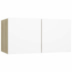 Mueble de salón colgante blanco y roble Sonoma 60x30x30 cm