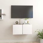 Mueble de salón colgante blanco y roble Sonoma 60x30x30 cm