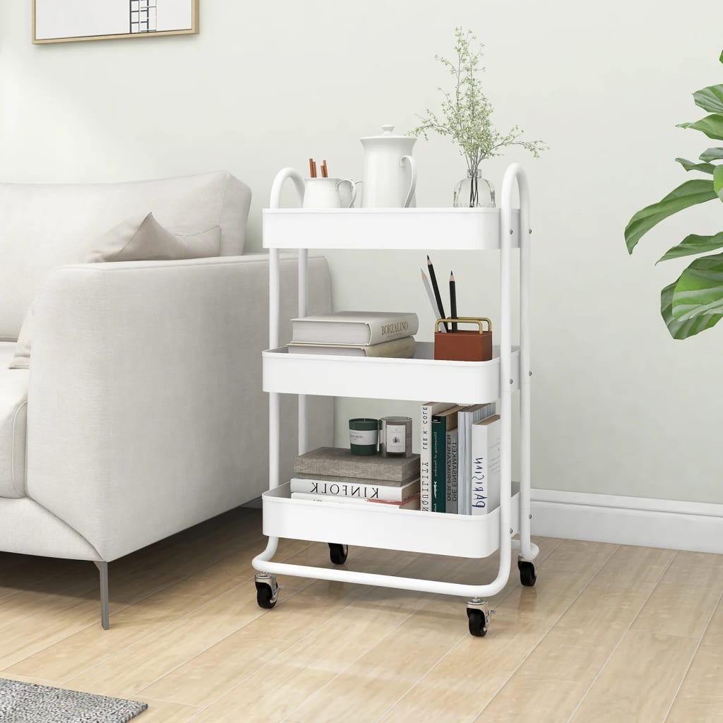 Carrito de cocina 3 niveles acero antracita 43x34x79 cm