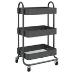 Carrito de cocina 3 niveles acero antracita 43x34x79 cm