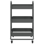 Carrito de cocina 3 niveles acero antracita 43x34x79 cm