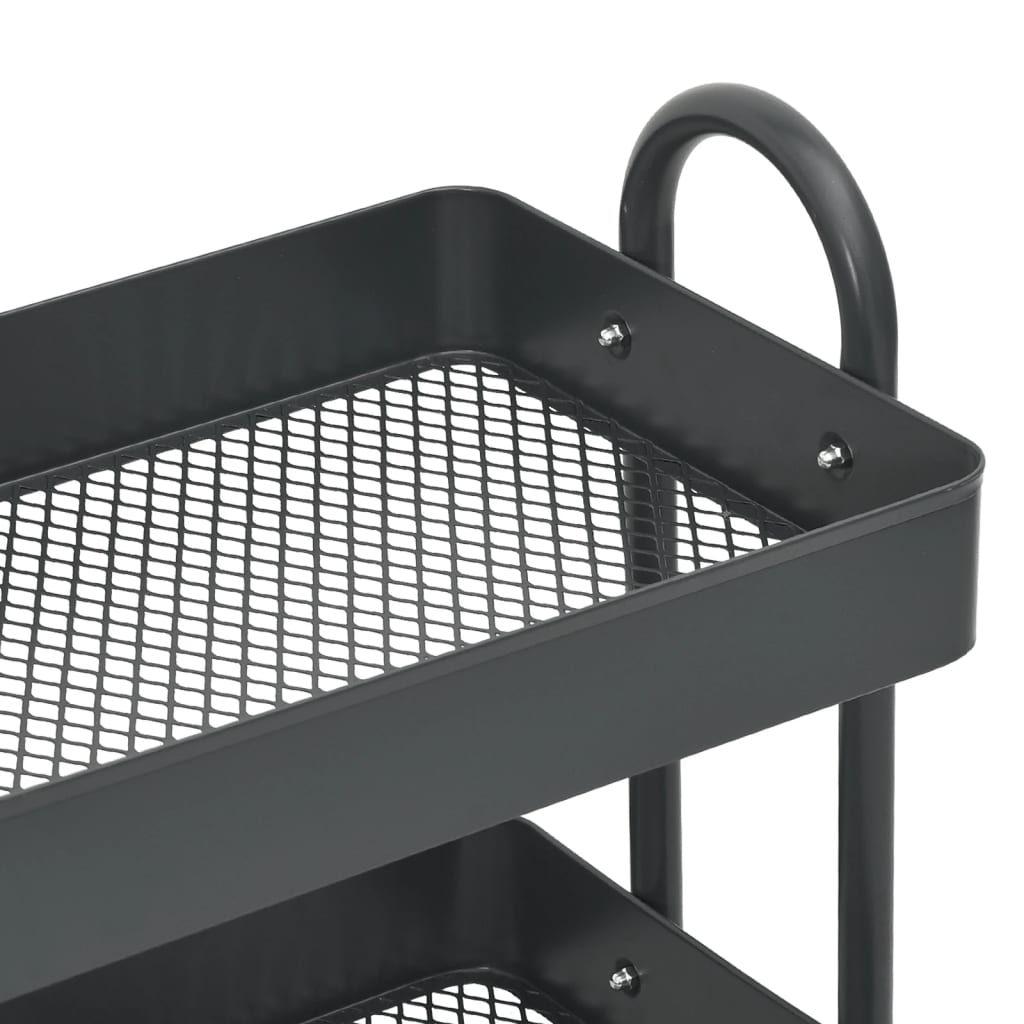 Carrito de cocina 3 niveles acero antracita 43x34x79 cm