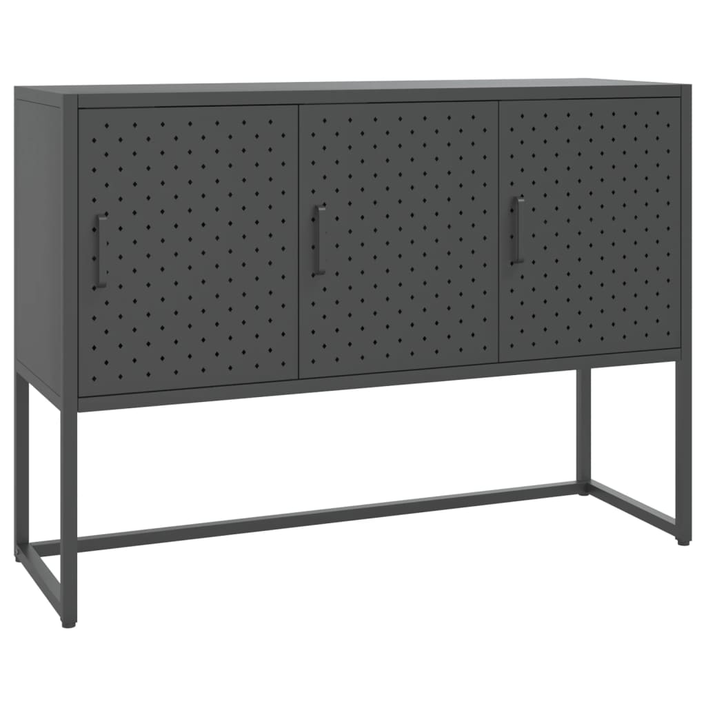 Aparador de acero antracita 105x35x75 cm
