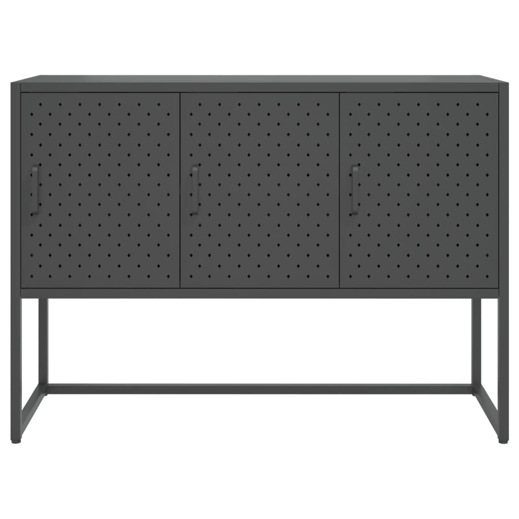 Aparador de acero antracita 105x35x75 cm