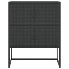 Aparador de acero negro 80x35x100 cm