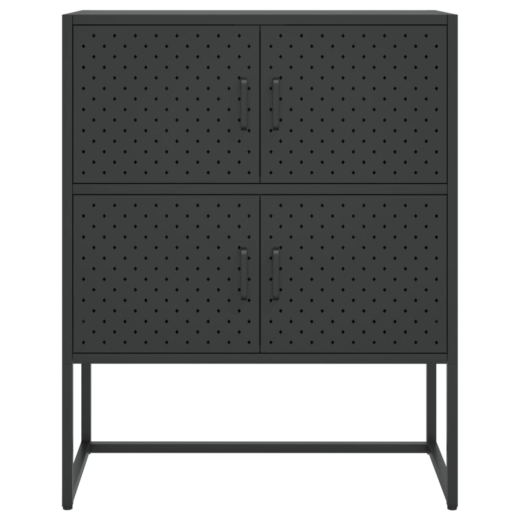 Aparador de acero negro 80x35x100 cm