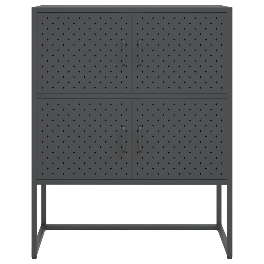 Aparador de acero antracita 80x35x100 cm
