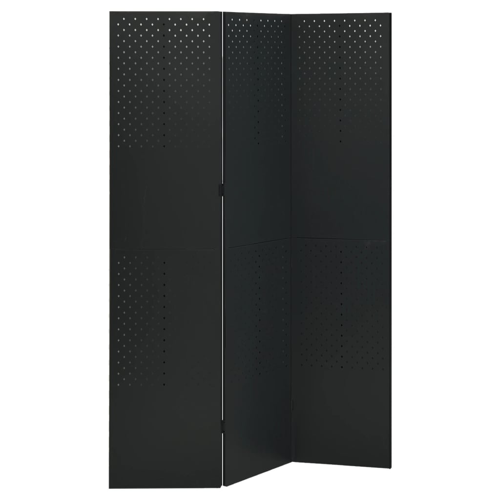 Biombo divisor de 3 paneles acero antracita 120x180 cm