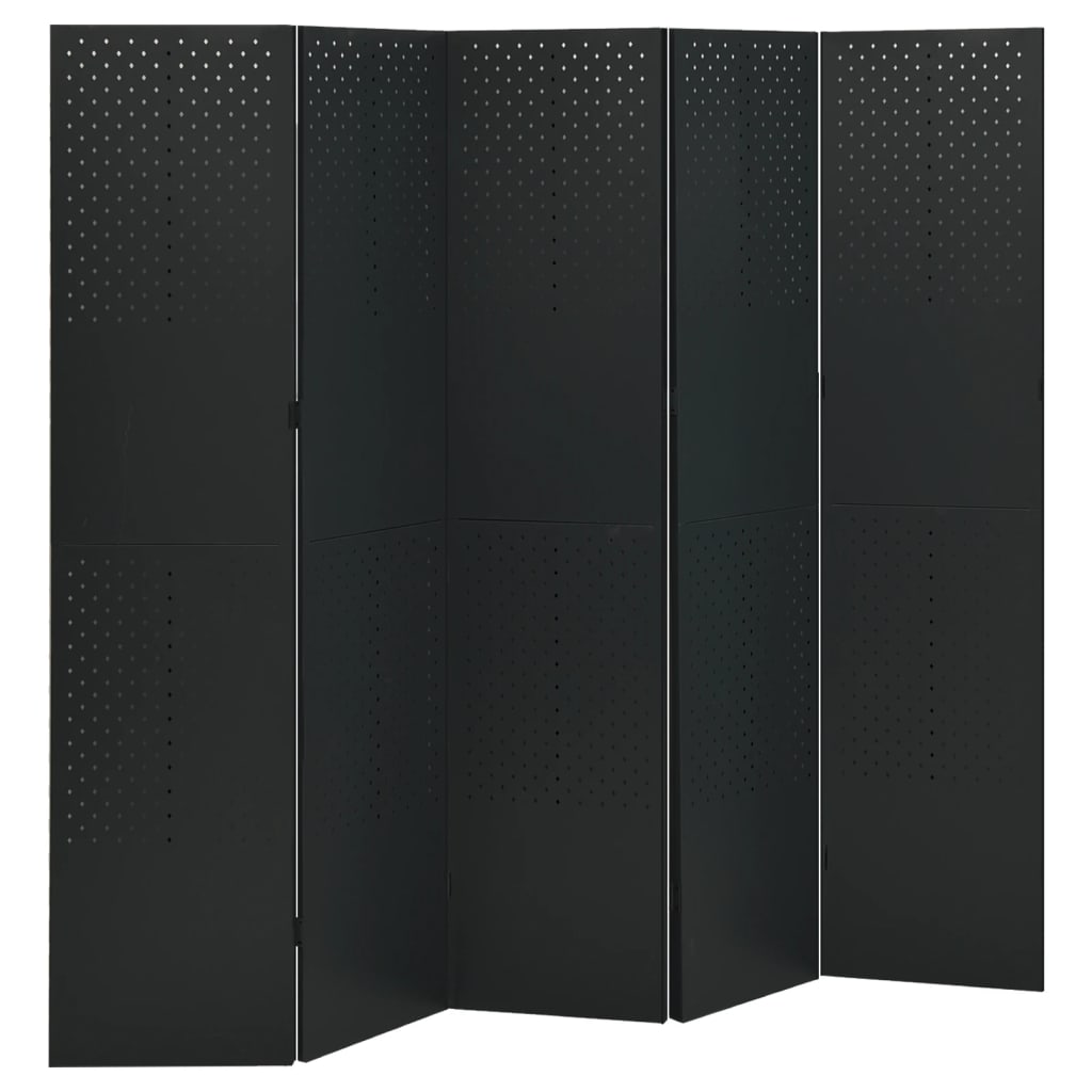 Biombo divisor de 3 paneles acero antracita 120x180 cm