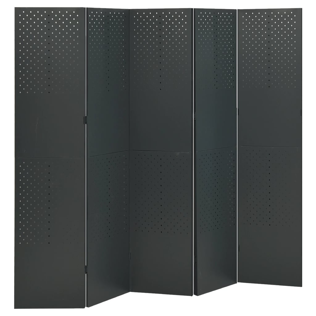 Biombo divisor de 3 paneles acero antracita 120x180 cm