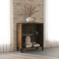 Armario de almacenaje metal y MDF gris 72x36x82 cm