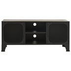 Mueble de TV metal y MDF gris 105x36x47 cm