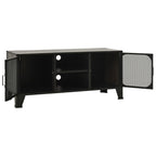 Mueble de TV metal y MDF gris 105x36x47 cm