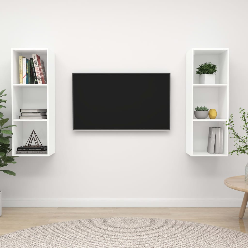 | Mueble de TV de Pared | 4 pcs 37 x 37 x 107.5 cm