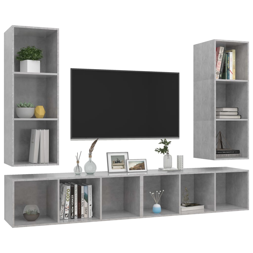 | Mueble de TV de Pared | 4 pcs 37 x 37 x 107.5 cm