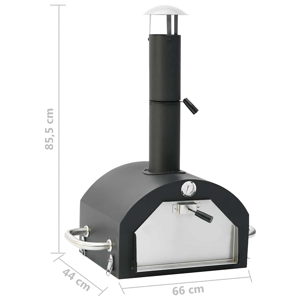 Horno para pizza y barbacoa al aire libre 3 en 1 negro