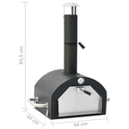 Horno para pizza y barbacoa al aire libre 3 en 1 negro