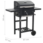 Horno para pizza y barbacoa al aire libre 3 en 1 negro