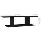 Mueble de TV de pared negro 103x30x26,5 cm