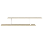 Estante de pared de TV contrachapado blanco y roble 125x18x23cm
