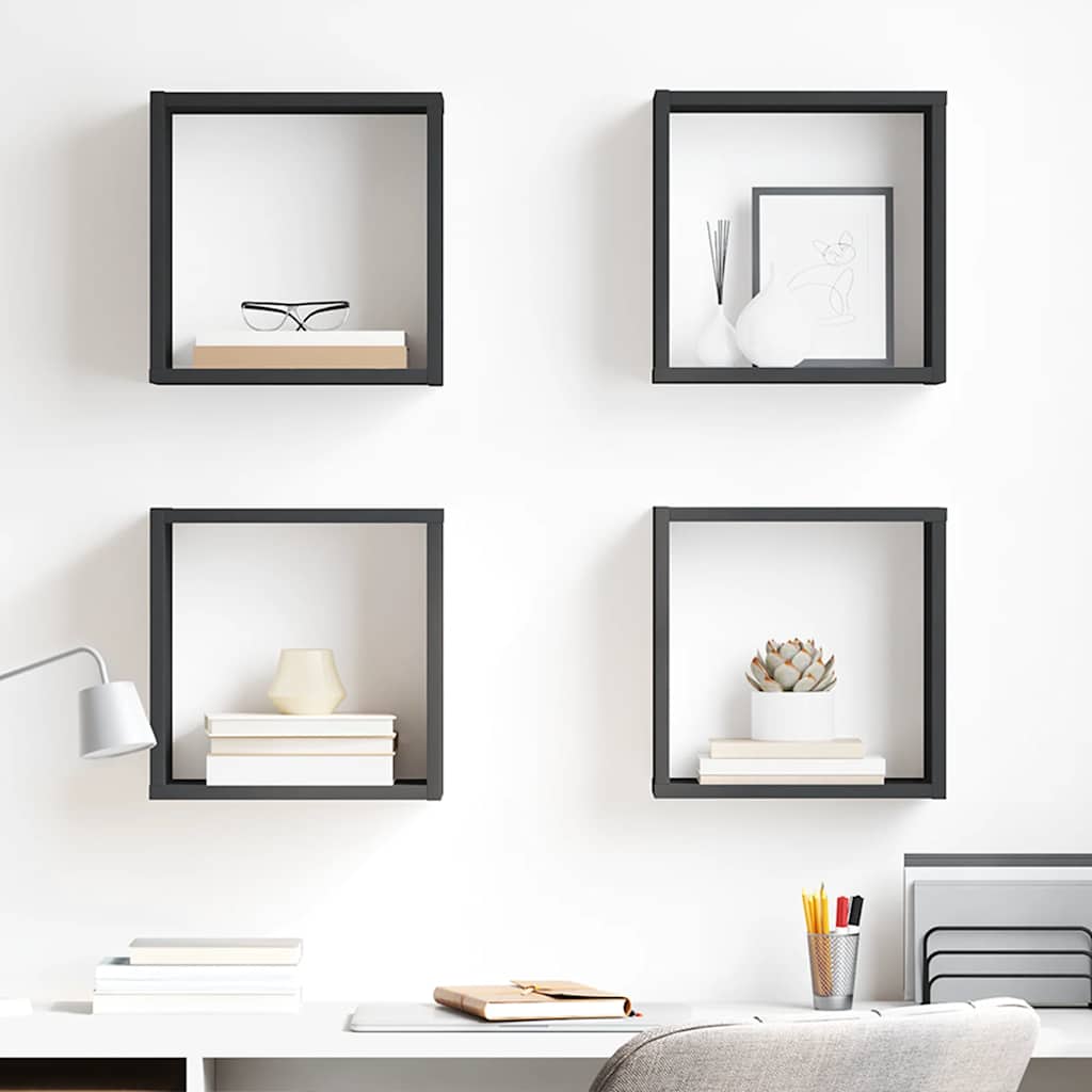 Estante cubo de pared madera ingeniería envejecida 78x15x93 cm