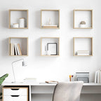 Estante cubo de pared madera ingeniería envejecida 78x15x93 cm