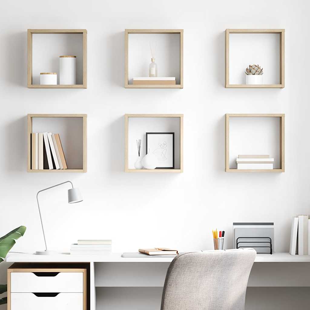 Estante cubo de pared madera ingeniería envejecida 78x15x93 cm