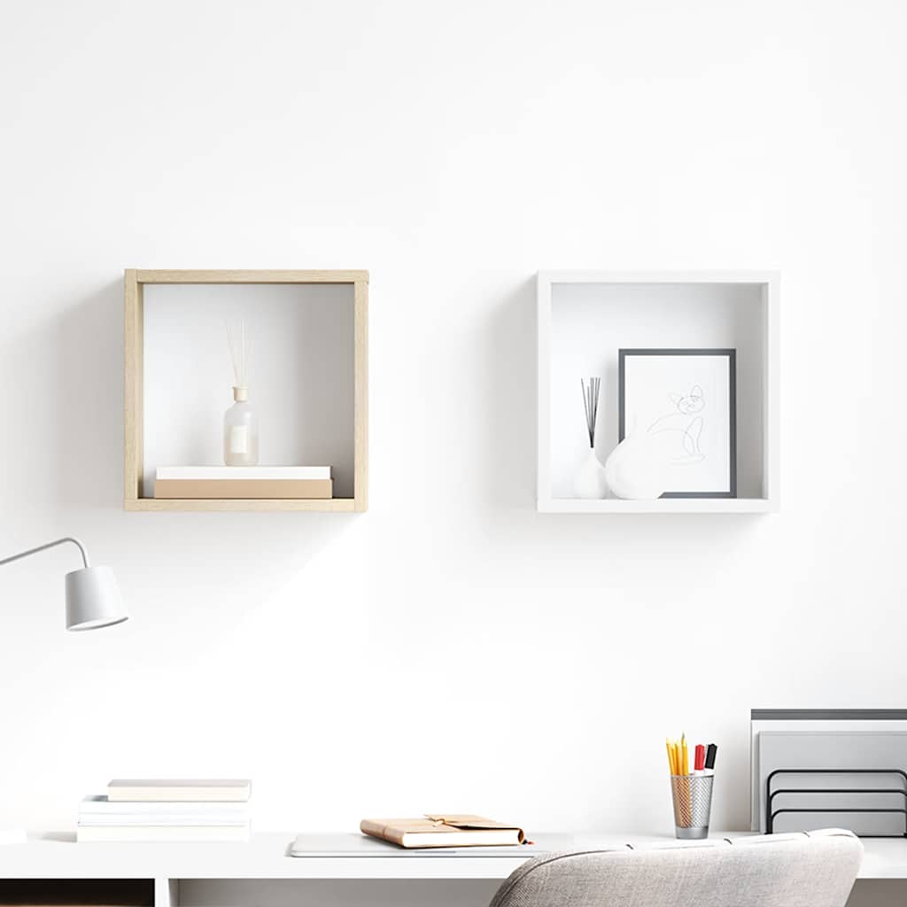 Estante cubo de pared madera ingeniería envejecida 78x15x93 cm