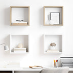 Estante cubo de pared madera ingeniería envejecida 78x15x93 cm