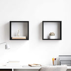 Estante cubo de pared madera ingeniería envejecida 78x15x93 cm