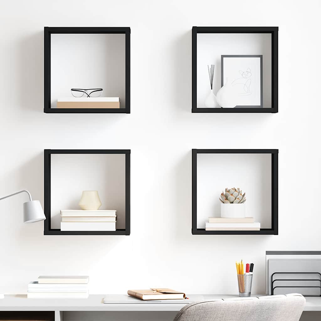 Estante cubo de pared madera ingeniería envejecida 78x15x93 cm