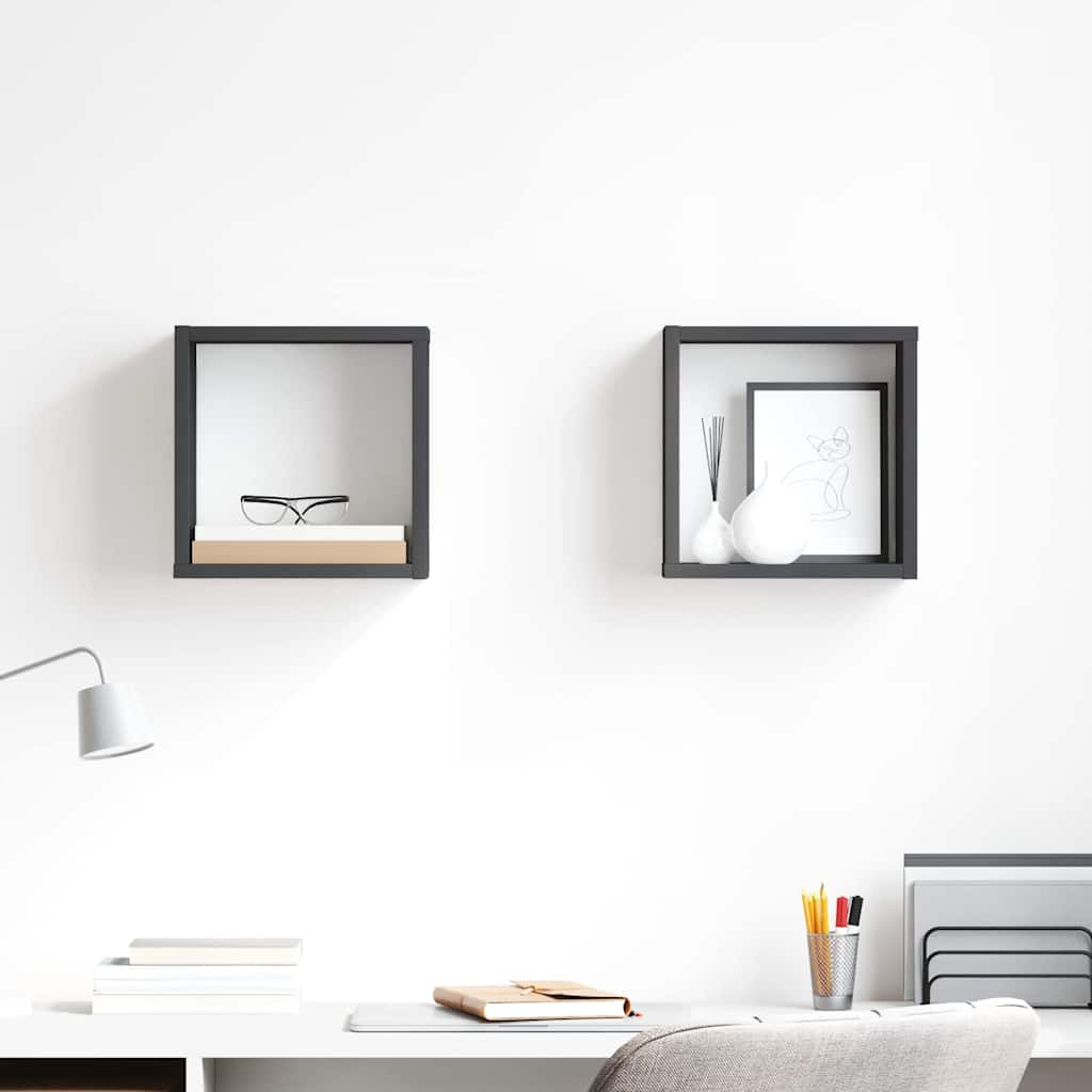 Estante cubo de pared madera ingeniería envejecida 78x15x93 cm