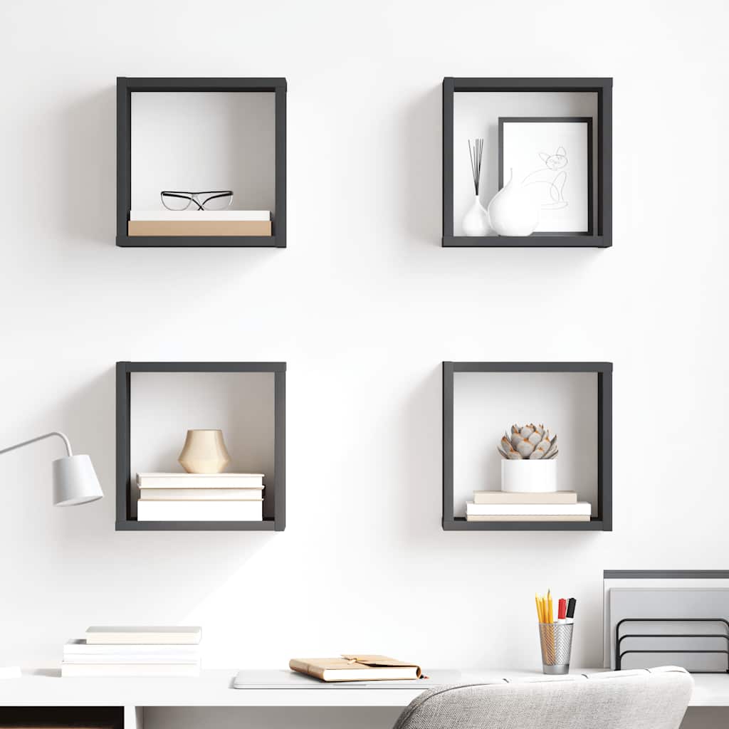 Estante cubo de pared madera ingeniería envejecida 78x15x93 cm
