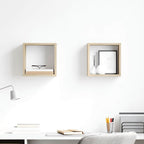 Estante cubo de pared madera ingeniería envejecida 78x15x93 cm