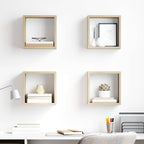 Estante cubo de pared madera ingeniería envejecida 78x15x93 cm