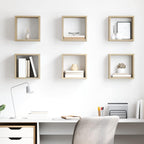 Estante cubo de pared madera ingeniería envejecida 78x15x93 cm