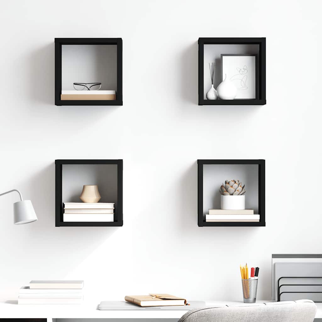 Estante cubo de pared madera ingeniería envejecida 78x15x93 cm